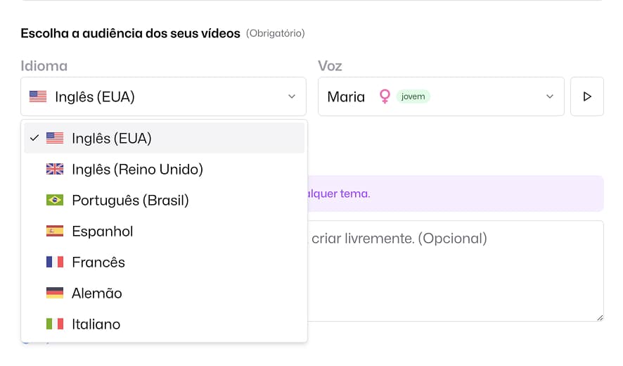 Step 2: Choose your voice and audience
